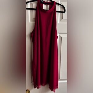 Red Sleeveless/ high neck  Dress